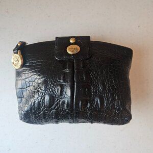 Brahmin Mini-Clutch Black Melbourne with Logo Zipper Toggle